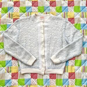Vintage 1950s Lace Cardigan Sweater by Nat Lewis‎ // Size Small